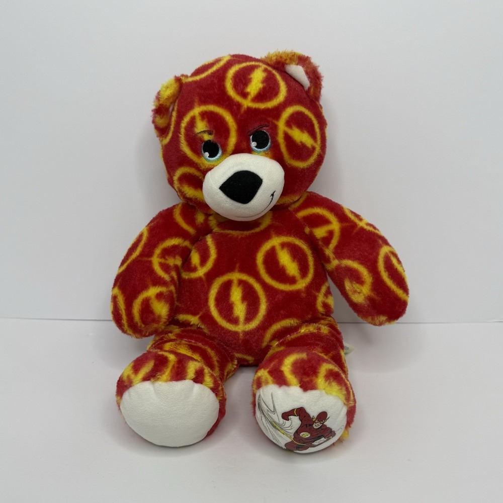 Build A Bear BAB Flash All Over Print Bear Plush Stuffed Animal 16" DC Comics